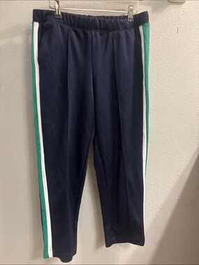 Old Navy Navy Sweatpants with White and Teal Side Stripes